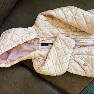 Quilted Light Pink Hooded Puffer Jacket